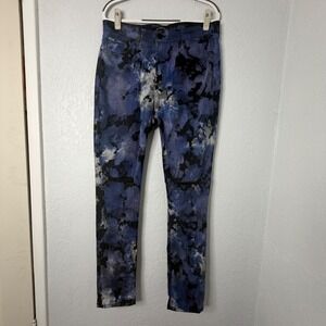 Monfrere Greyson Distressed Skinny Jeans Mens 36 Blue Black Tie Dye Bleach Wash